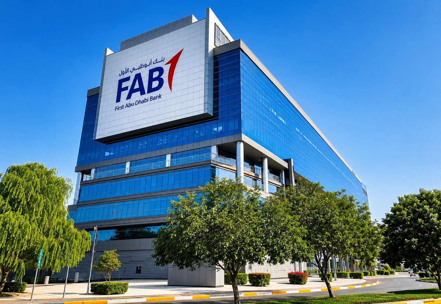 First Abu Dhabi Bank corporate image showing the bank's brand and scale in the UAE financial sector